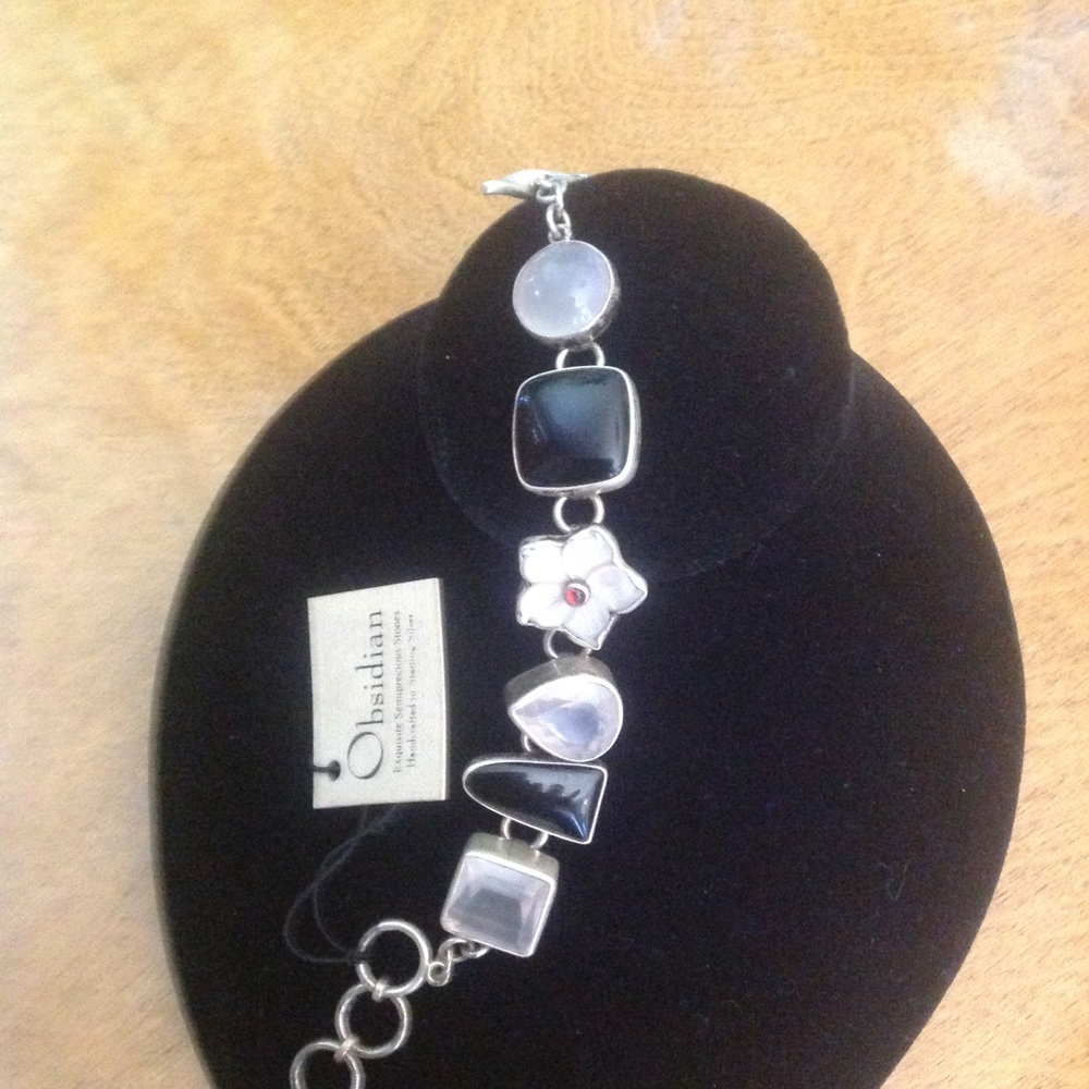 Sterling link multi stone previous - Picture 3 of 4